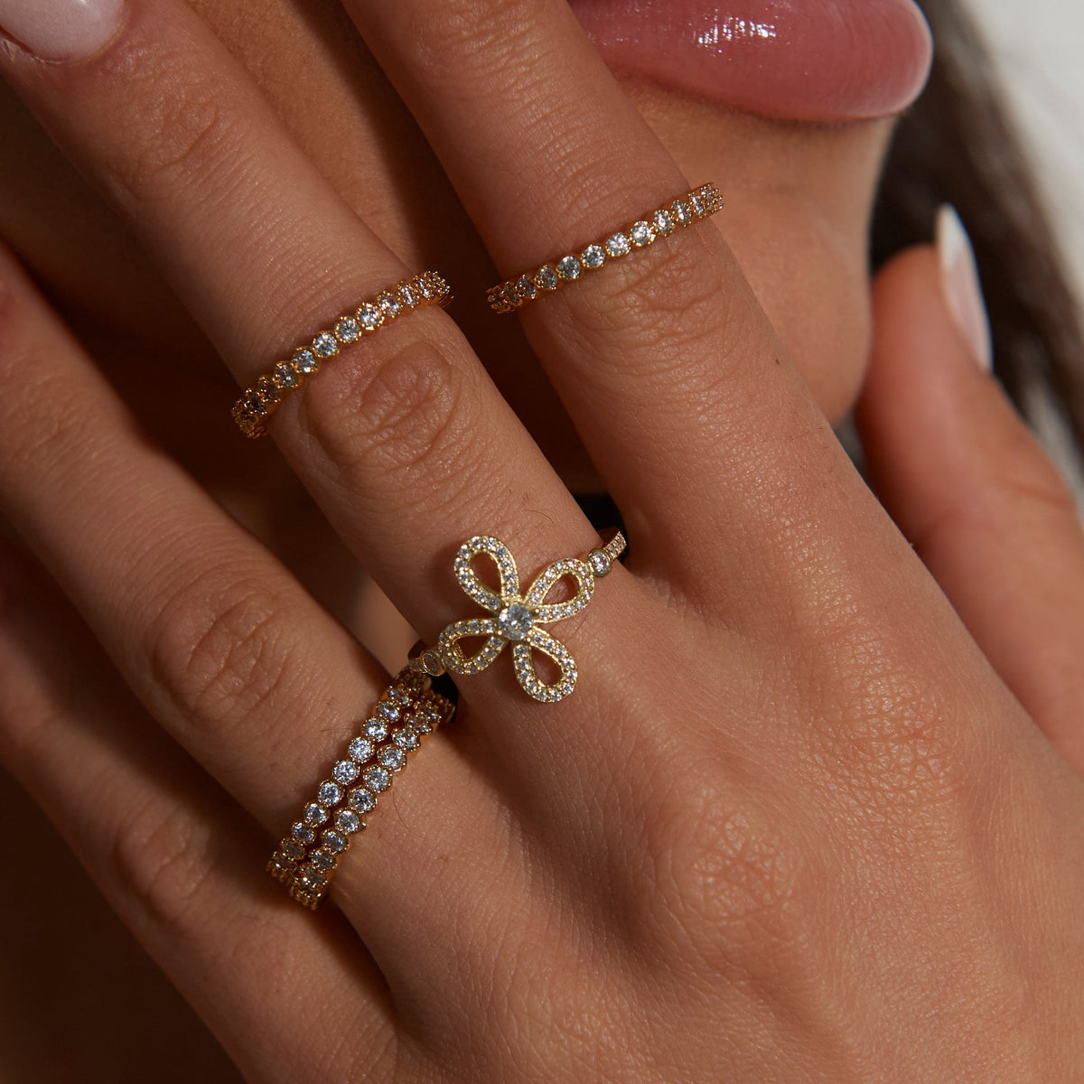 Chantel CZ Flower Ring