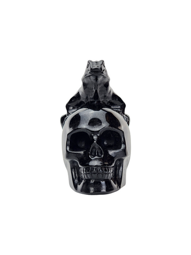Obsidian Lizard Skull