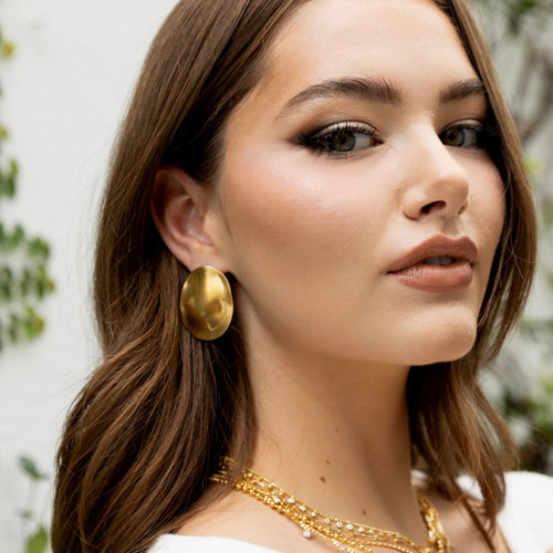Vanessa Oval Statement Earring