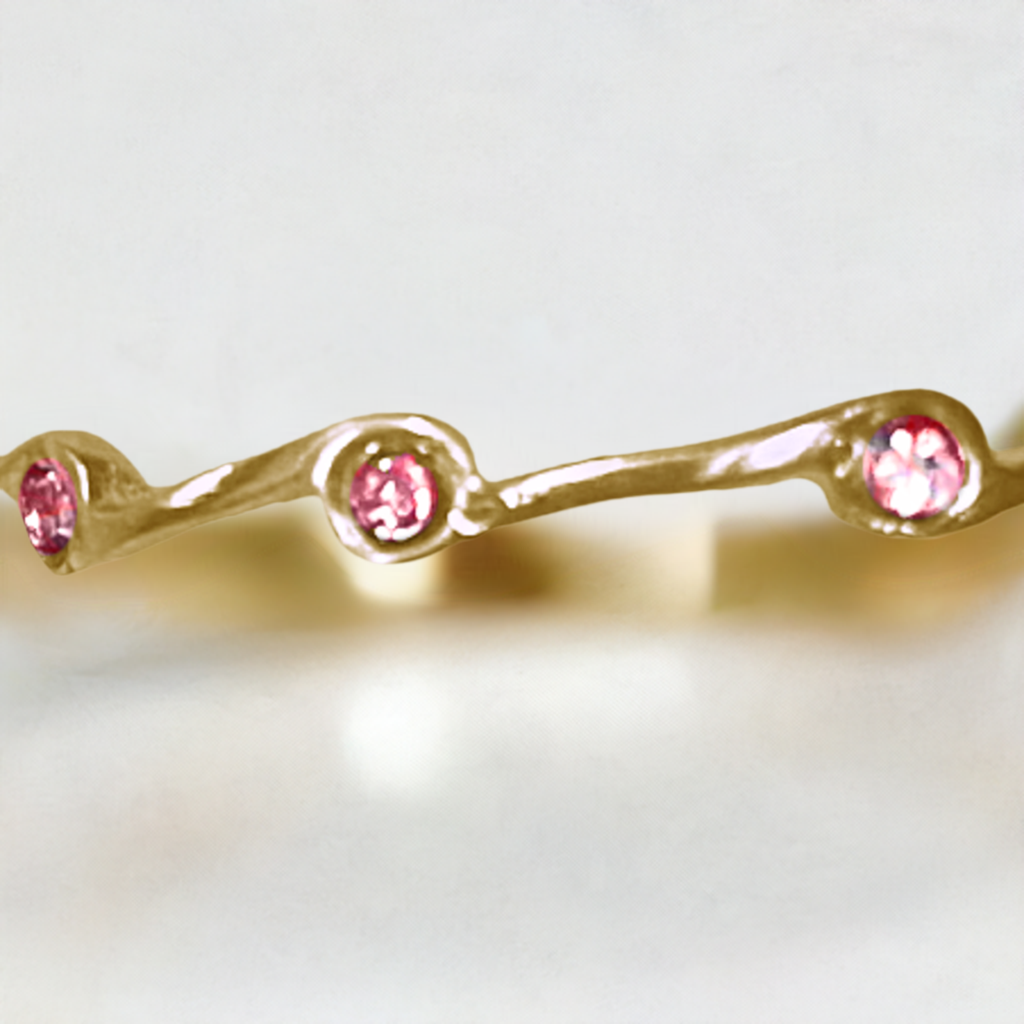 Pink Tourmaline Birthstone Stacker Ring