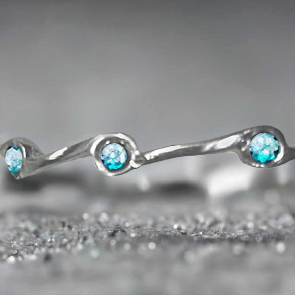 Aquamarine Birthstone Stacker Ring