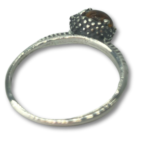 Amber Hedgehog Ring