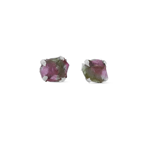 Watermelon Tourmaline Stud Earrings