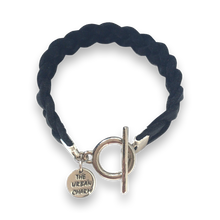 Load image into Gallery viewer, Black Braided Wrap Genuine Leather Bracelet
