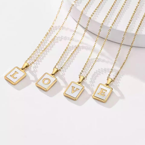 Mother of Pearl Initial Cards