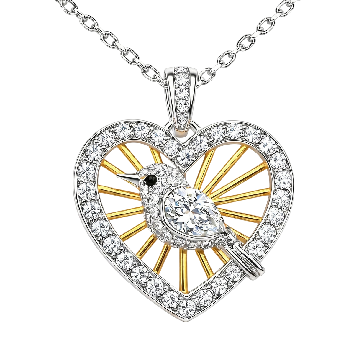Little Bird Heart Necklace for Women