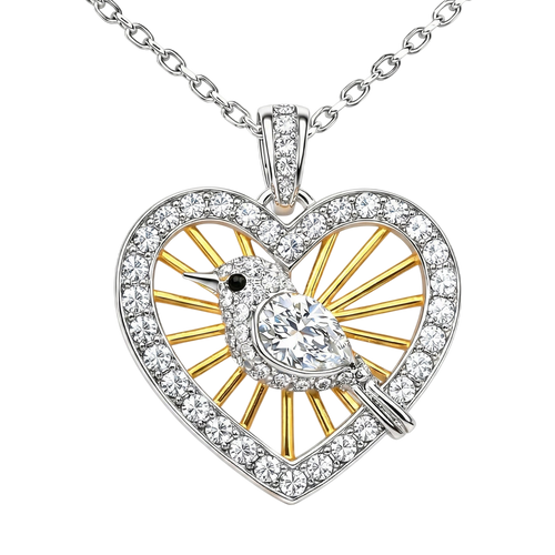 Little Bird Heart Necklace for Women