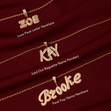 Load image into Gallery viewer, Men's Iced Out Baguette Name Pendant
