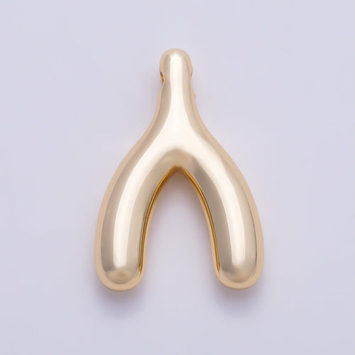 Stainless Steel PVD Gold 18mm Minimalist Lucky Wishbone Pendant in Gold & Silver | Charms-01582 Charms-01583