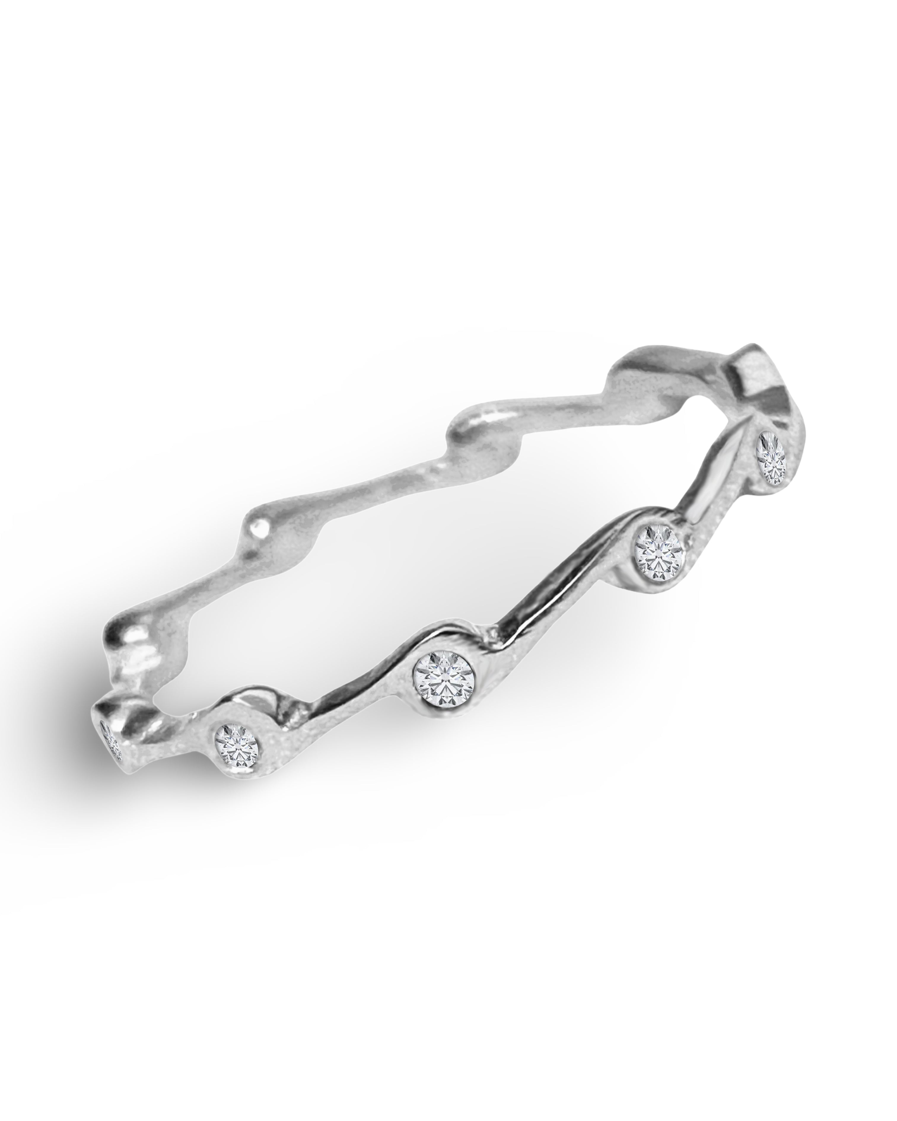 Diamond Crystal Cubic Zirconia Birthstone Stacker Ring