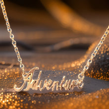 Load image into Gallery viewer, Adventure Script Necklace by The Urban Charm
