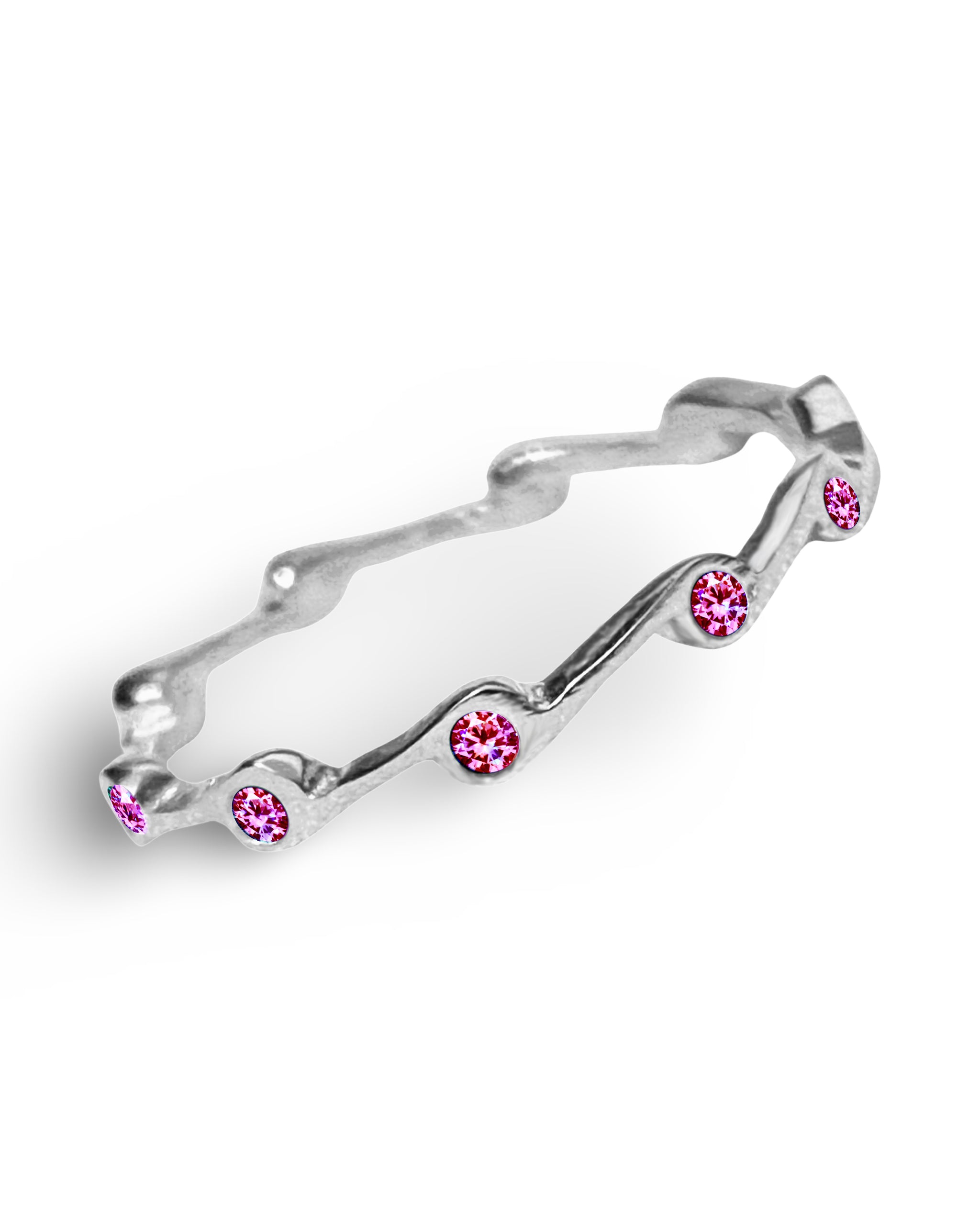 Pink Tourmaline Birthstone Stacker Ring