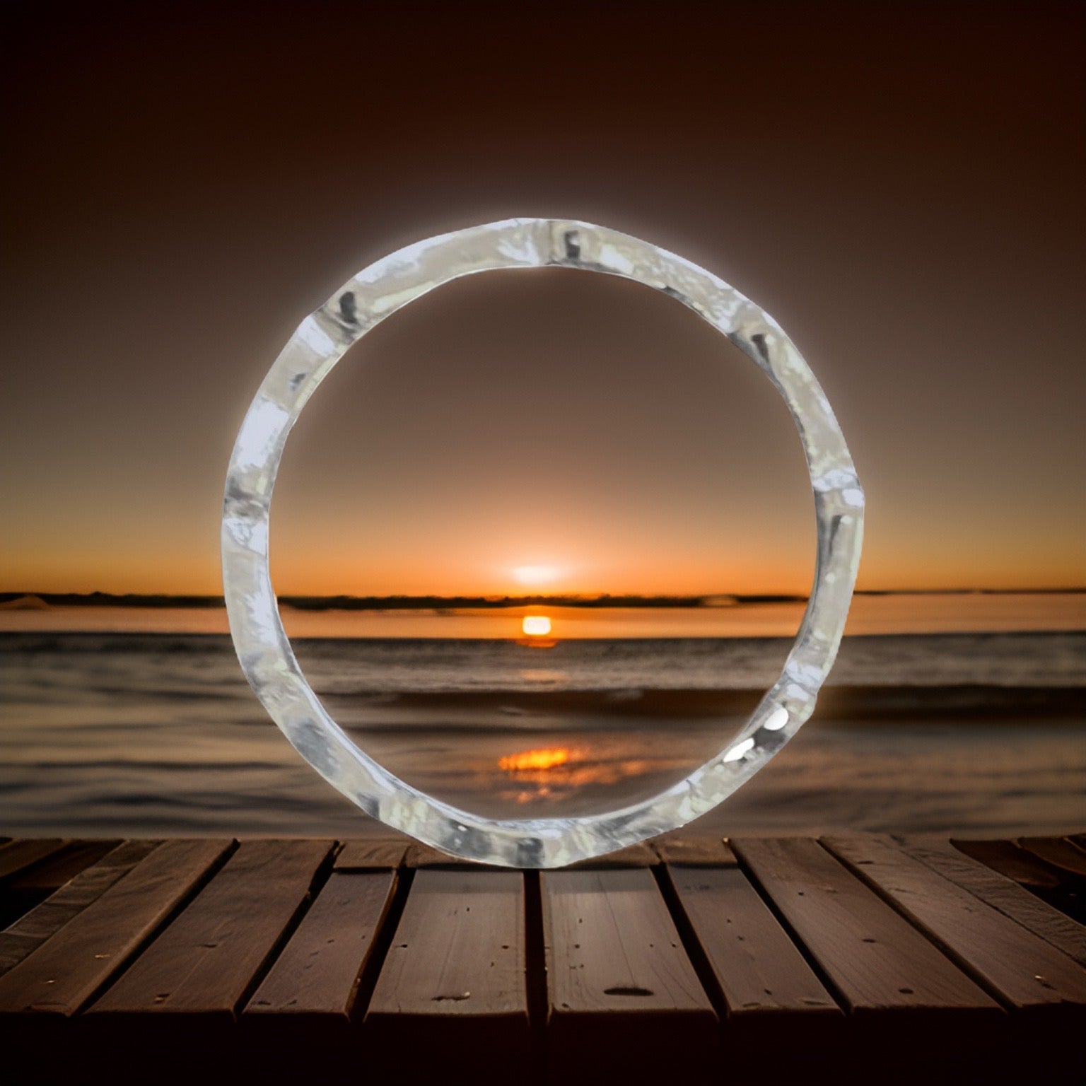 Garnet Crystal Cubic Zirconia Birthstone Stacker Ring
