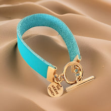 Load image into Gallery viewer, Turquoise Genuine Leather Color Band Bracelet
