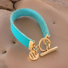 Load image into Gallery viewer, Turquoise Genuine Leather Color Band Bracelet
