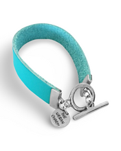 Load image into Gallery viewer, Turquoise Genuine Leather Color Band Bracelet

