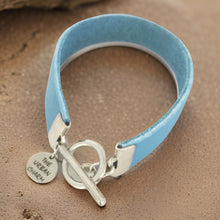 Load image into Gallery viewer, Baby Blue Leather Color Band Bracelet by The Urban Charm
