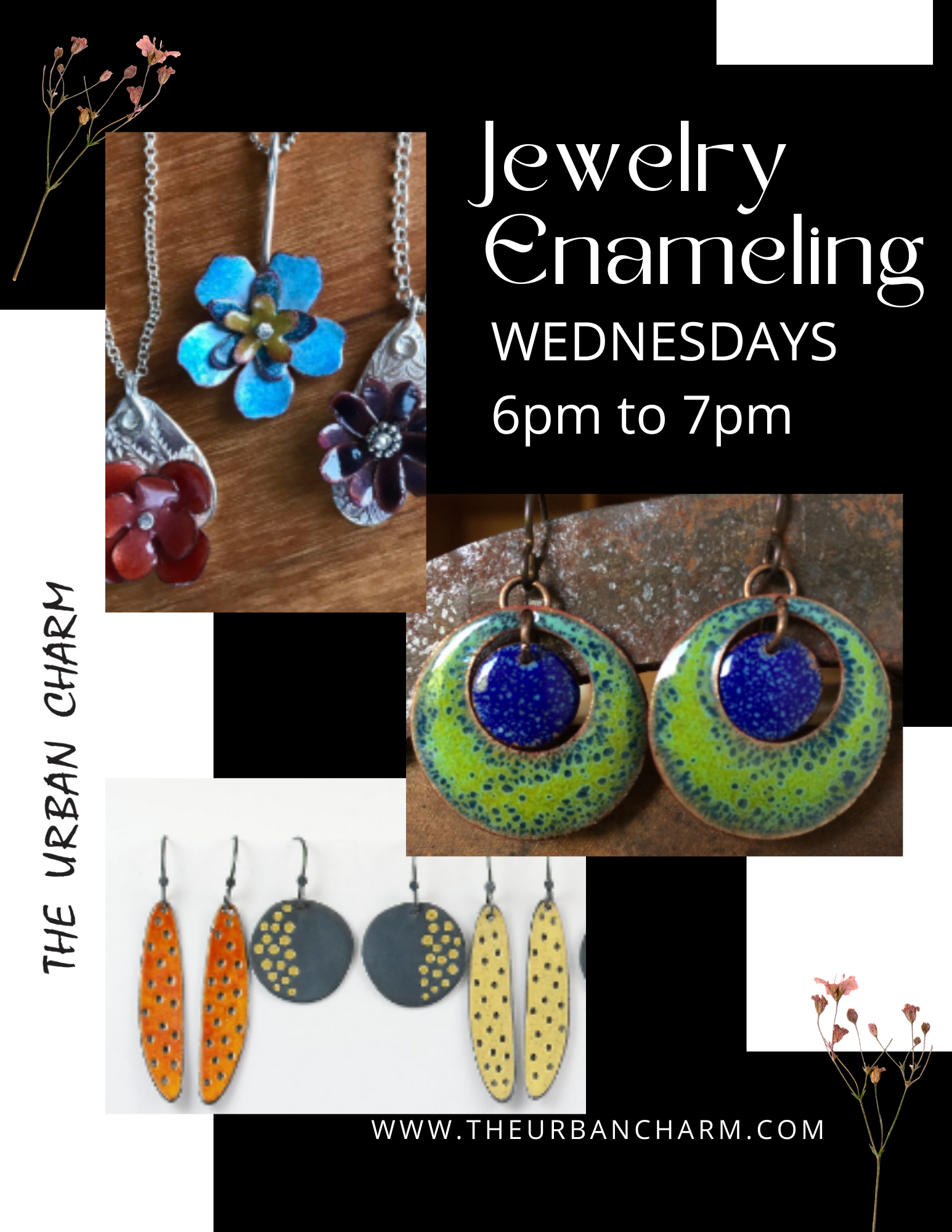 Jewelry Enameling Workshop - WEDNESDAY, DECEMBER 17th from 6pm to 7pm