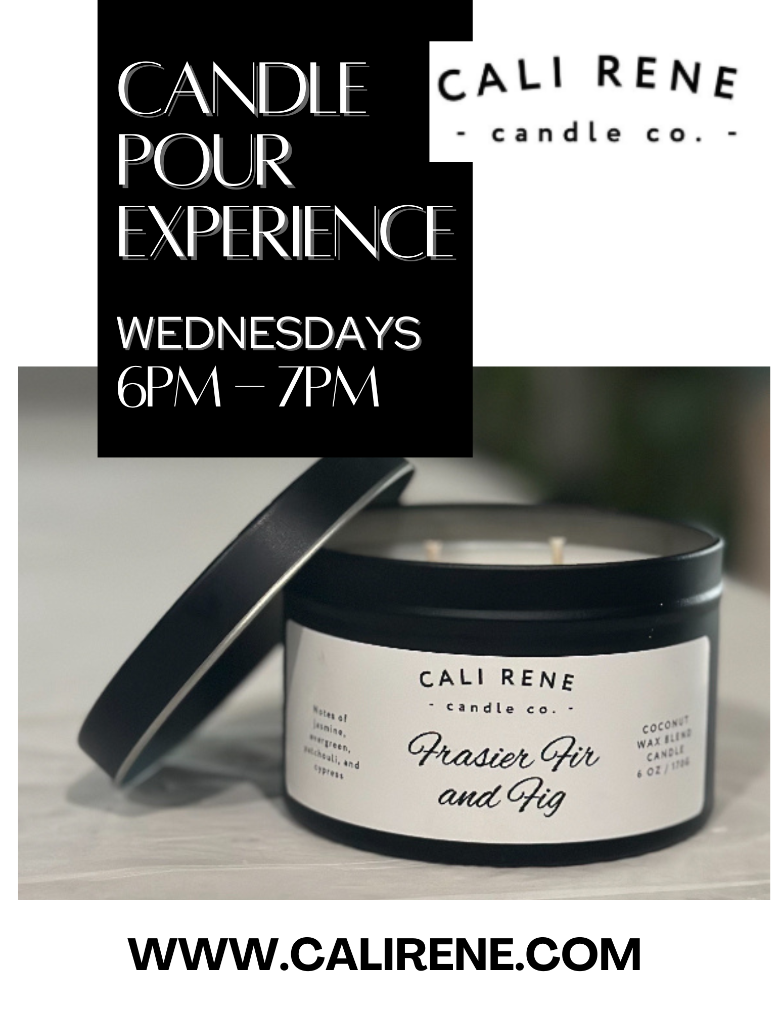 Candle Pour Experience - THURSDAY, DECEMBER 18th from 6pm to 7:30pm