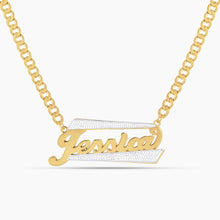 Load image into Gallery viewer, Double Plated Radiant Bar Name Necklace
