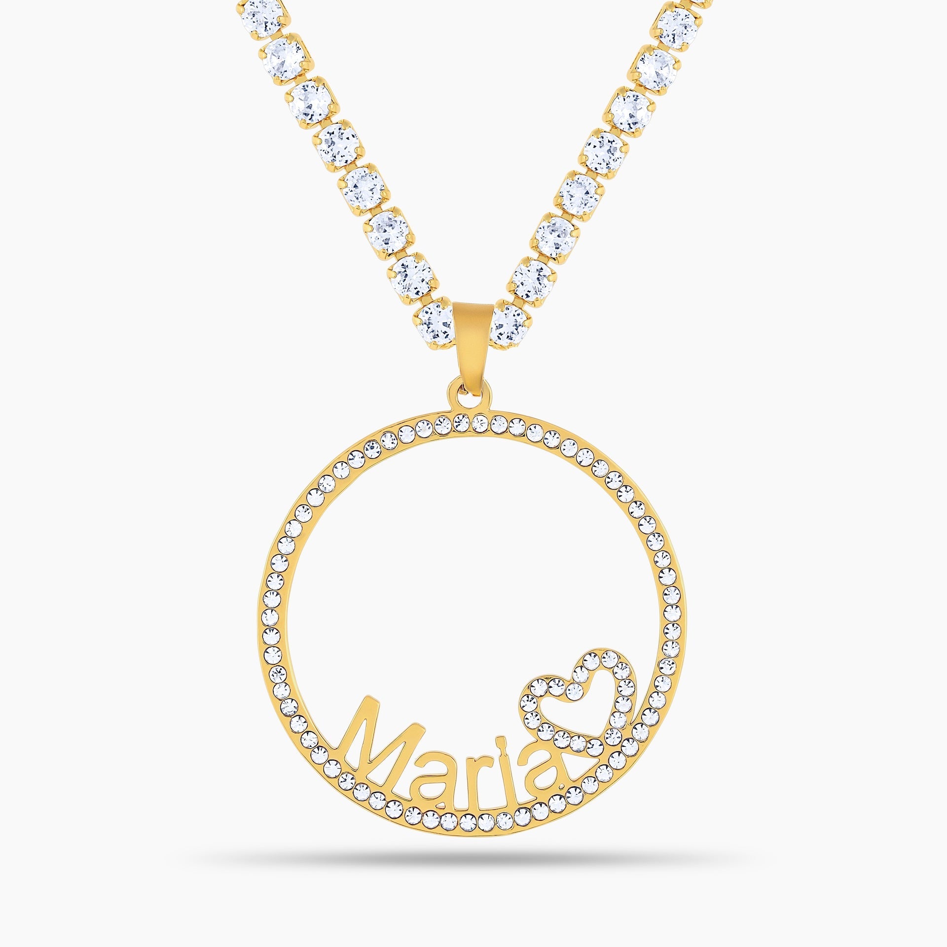 Iced Halo Name Necklace