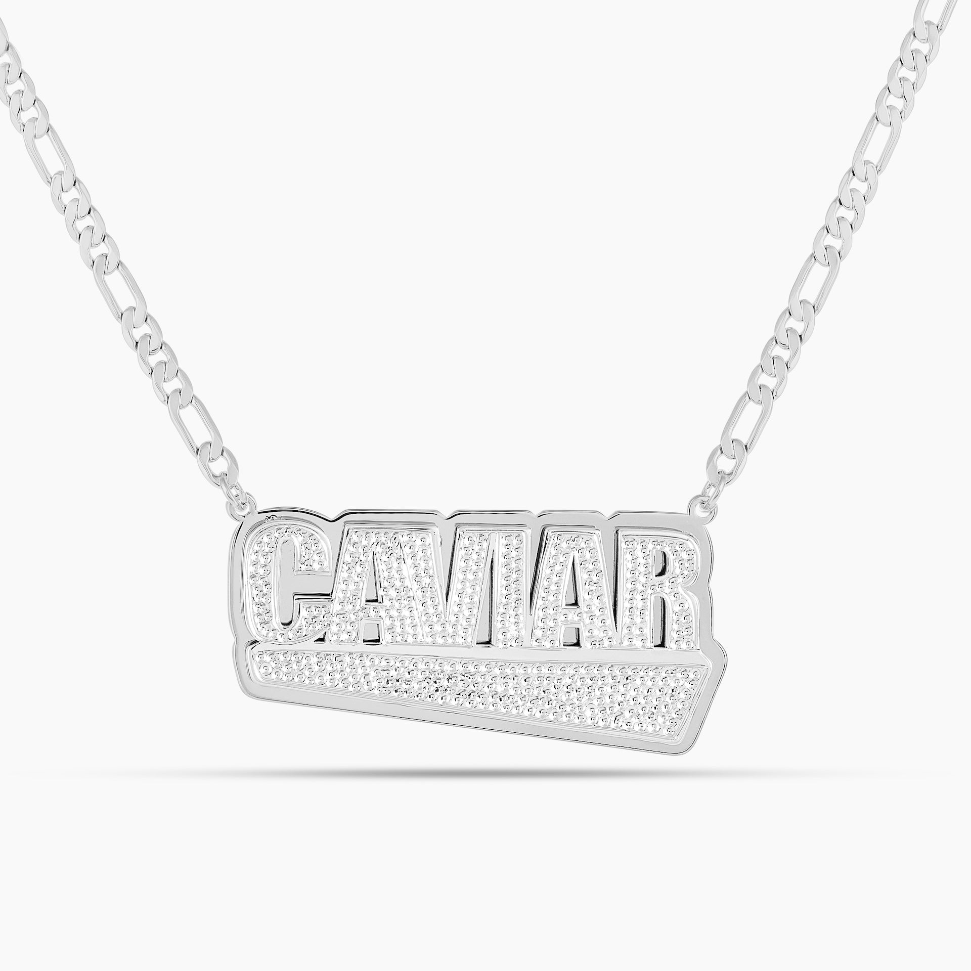 Double Plated Luxe Block Name Necklace