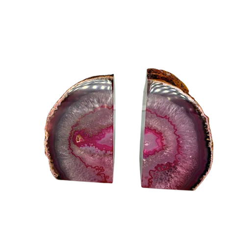 Dyed Agate Geode Bookends