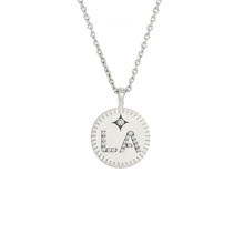 Load image into Gallery viewer, LA Logo Pendant with Crystals 18"
