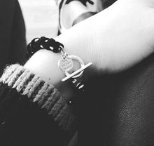 Load image into Gallery viewer, Black Suede Woven Cable Chain Toggle Bracelet
